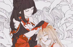 赤井羚人物插畫教程