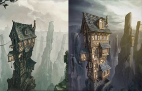 The Cliff Tower Fantasy - Blender 3D - Full course  ?