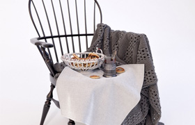Windson chair with plaid