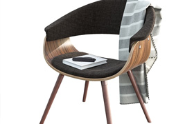 Zuo - Vintage mod accent chair walnut espresso  ?