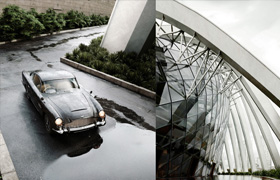 Wet Asphalt with Puddles - 3D Scene