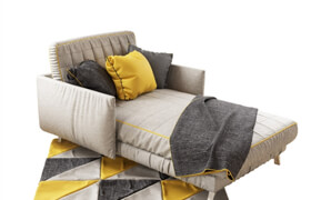 ?GRAY LOUNGING SOFA