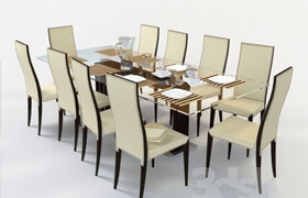 dining table and chairs, Sebastien italia
