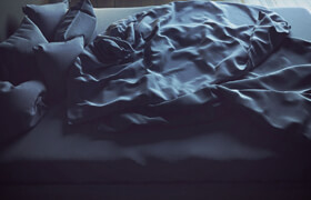 Denim Bedroom - Blankets+Pillows model