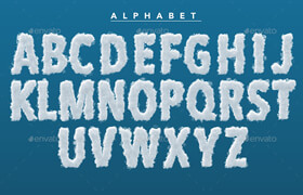 Graphicriver - GK1 3D Sky  Cloud font mock up