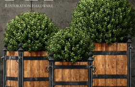 Restoration Hardware versailles wood panel planters