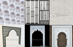 3D Panel arab - 阿拉伯風格墻面飾板模型20個