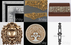 3dsky - Decorative plaster - 雕花角線模型P3