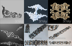 3dsky - Decorative plaster - 雕花角線模型 P4