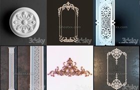 3dsky - Decorative plaster - 雕花角線模型 p6