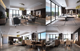 The modern interior of the living room for 3ds Max (Vray)  ?