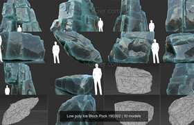 Cgtrader - Low poly Ice Block Pack 190302 3D Model Collection