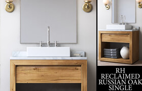 RECLAIMED RUSSIAN OAK SINGLE WASHSTAND - DECK MOUNT  ?