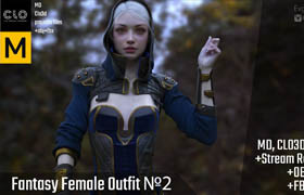 Artstation - Marvelous Designer Clo3d project+STREAM RECORDING 5xSPEED Female fantasy outfit №2 by Evgenia Petrova