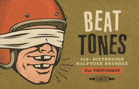 TrueGrit Beat Tones - Beat Up Halftone Brushes Photoshop - ps筆刷