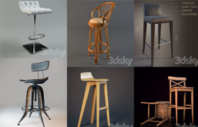 3dsky網站的6個Pro級別的高腳凳吧凳模型