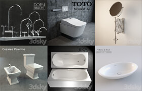 3dsky網站的6套pro級別的衛生間家具潔具模型合集