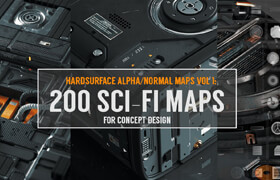 Artstation - Hardsurface AlphaNormal Maps Vol 1 200 Sci-Fi Maps - 材質(zhì)