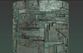 Artstation - Sci Fi Wall Panel Texture Set 3 - 材質貼圖