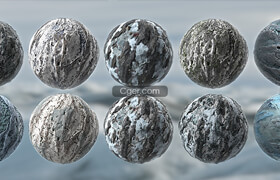 Artstation - Winter Snow Ice Glacier Seamless PBR Texture Material Pack Bundle - 材質(zhì)