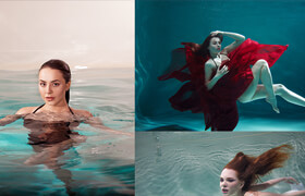 Artstation - Lia Koltyrina - 200+ Underwater Photos in the pool. Models with long hair and fabrics - 參考照片
