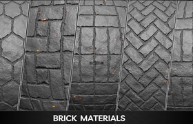 Artstation - 20 Tileable Brick Wall Alphas - 材質貼圖