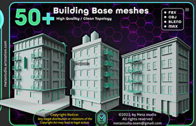 ArtStation - 50 Building Base Mesh by Meta Studio - 3dmodel