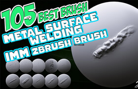 Artstation - 105 Zbrush Brush Mega Pack - Metal , Welding , Scratches , Damage IMM Brush - zb筆刷