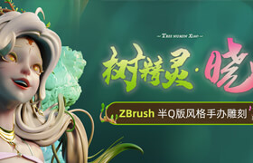 【正版】【大師】ZBrush雕刻手辦《樹(shù)精靈-曉》制作流程【附贈(zèng)寵物小精靈伊布案例】