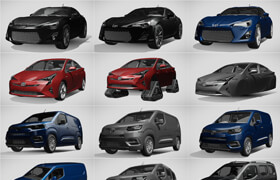 17輛豐田Toyota品牌的汽車模型合集