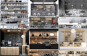 8套店鋪店面模型合集