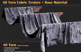 Artstation - 40 Torn Fabric Texture - VOL 05 - 材質貼圖