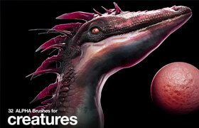 ArtStation - 32 Alpha Brushes for Creatures by Alan Quiroz