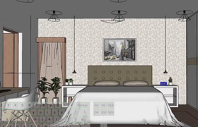 Udemy - Design a Contemporary Bedroom Vray Next Sketchup 2019
