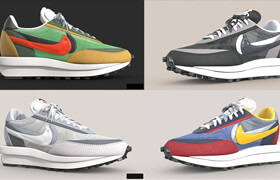 Sketchfab - Nike Sacai LD Waffle Bundle - 耐克運動鞋模型