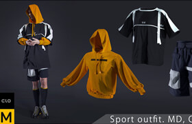 Artstation - Clo3d, Marvelous Designer 運動服裝項目3D模型源文件