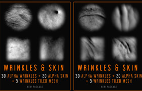 Artstation - Wrinkles and Alpha Skin Textures - 材質(zhì)
