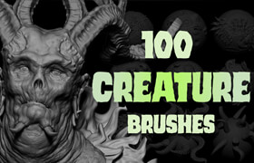 Artstation - Zbrush + Blender - 100 Creature Brush Mega Pack - zb blender 筆刷  ?