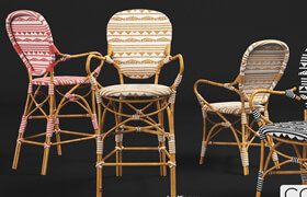 Free 3D Model Amalfi Striped Bistro Chairs  Nguyen Minh Khoa
