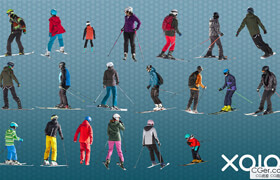 Winter People - Skiing Cutouts  XOIO  ?