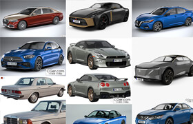 23輛轎車，跑車，suv，大巴車，模型合集