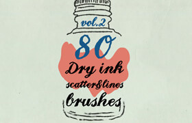 Dry Ink Brushes for Adobe Illustrator vol.2 - AI矢量手繪干墨效果筆刷