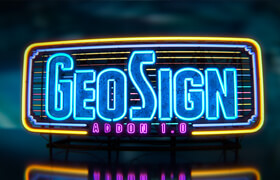 Geo Sign - Blender 霓虹燈牌標志一鍵創建工具