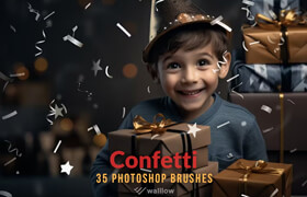 35 Photoshop Confetti brushes, Wedding confetti - ps筆刷