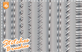 Artstation - Stitches Fabric Brushes For Blender - blender筆刷