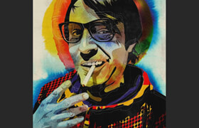 Domestika - Vector portrait with manual textures