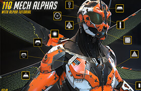 Artstation - 110 Mech Alphas - Zbrush 筆刷