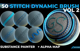 Artstation - Dynamic Brush - Stitches and Seam VOL 2 - 建模筆刷