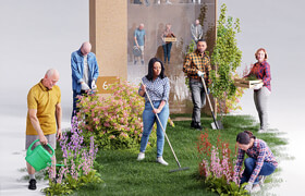 Humano 3d - Collection Posed 2209 - Gardening - 模型