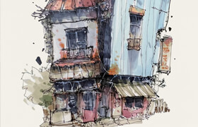 Domestika - Expressive Architectural Sketching with Colored Markers